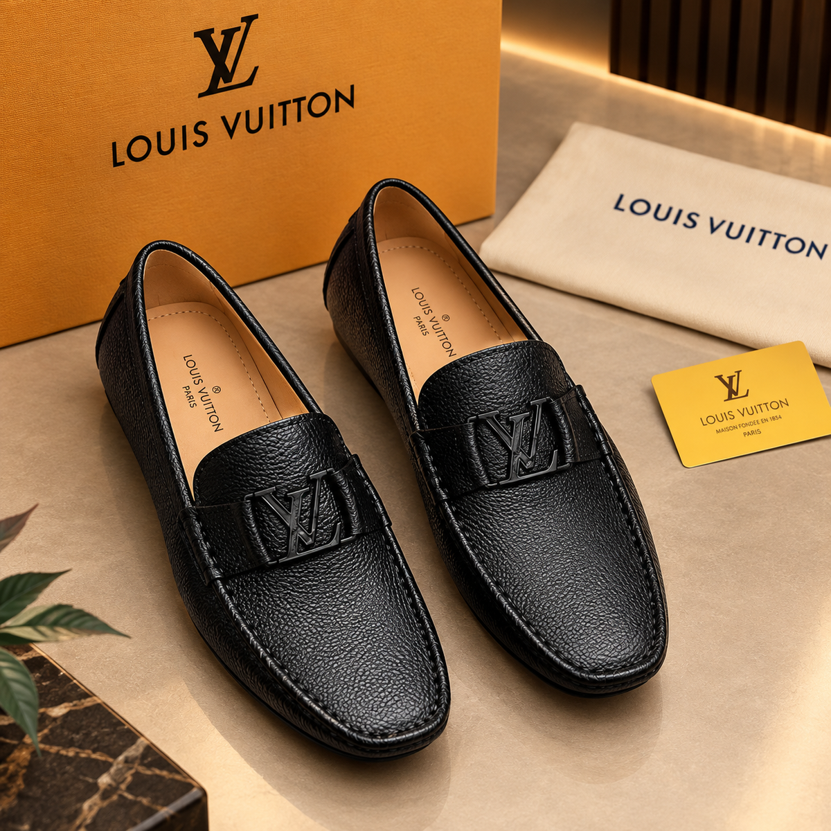 Men's Luxury Leather Style Loafers – Metal Buckle