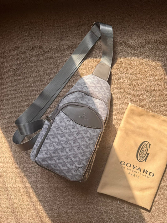 Goyard-Style Goyardine Crossbody Sling Bag