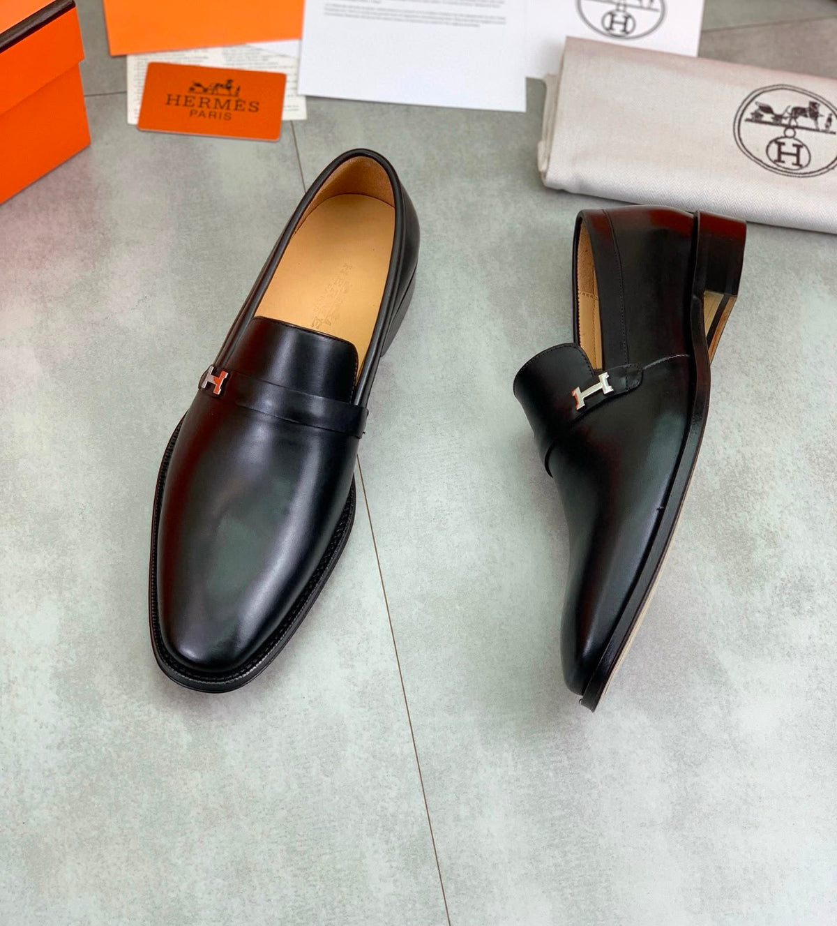 Men’s Premium H-Buckle Leather Loafers