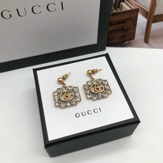 Square Crystal Statement Stud Earrings