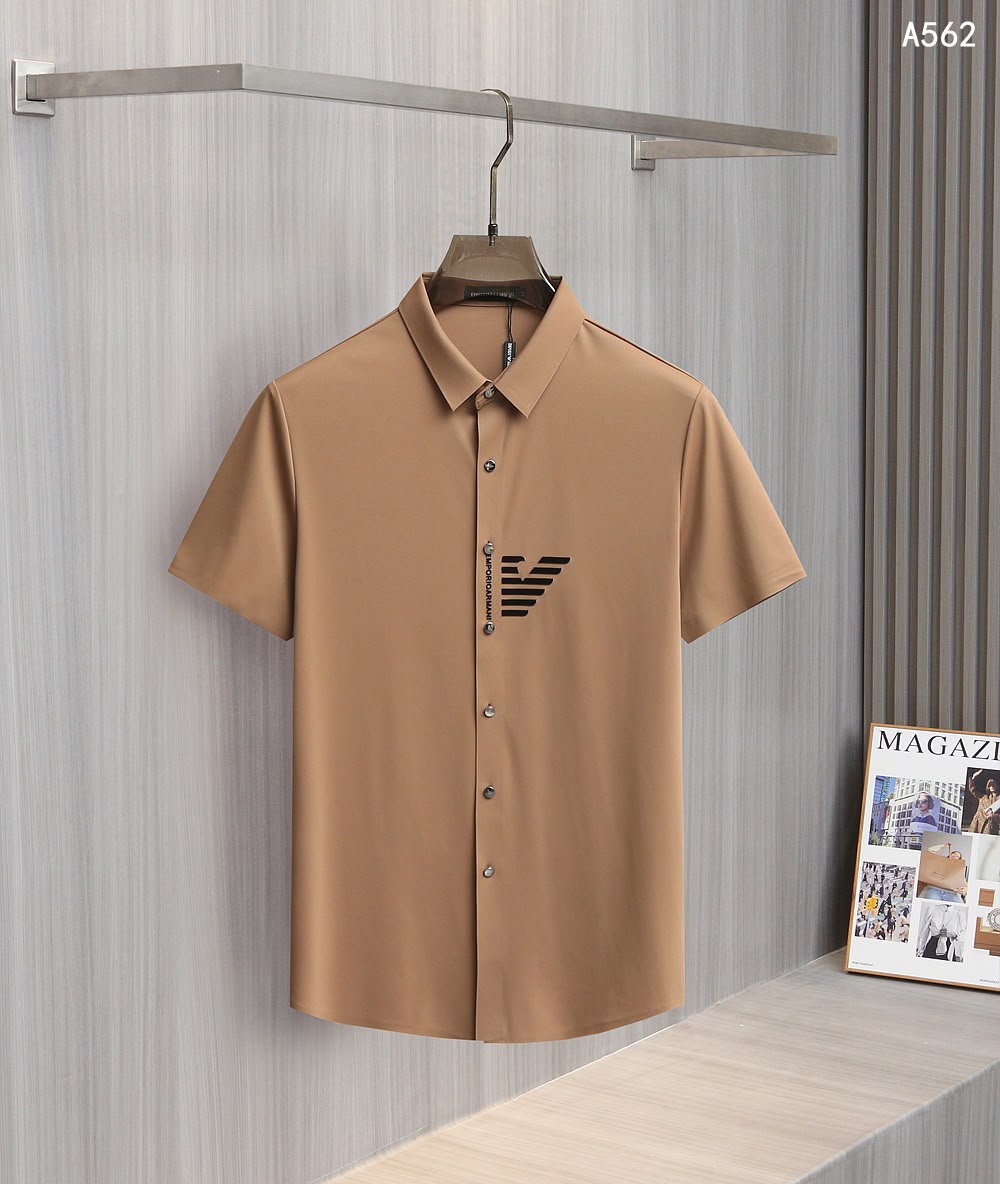 Men's Short Sleeve Logo Button-Up Shirt