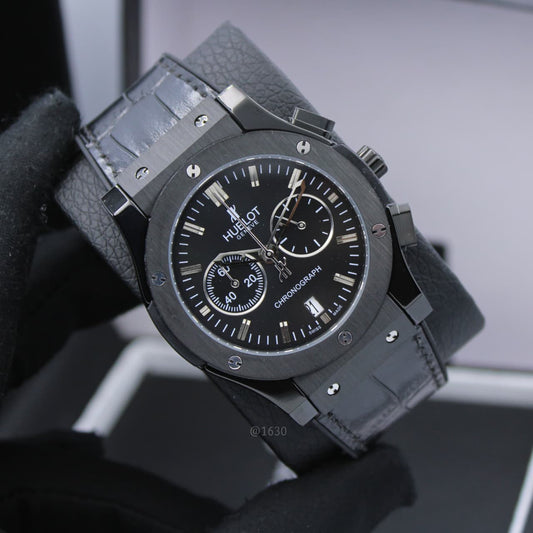 Luxury Chronograph Leather Strap Watch
