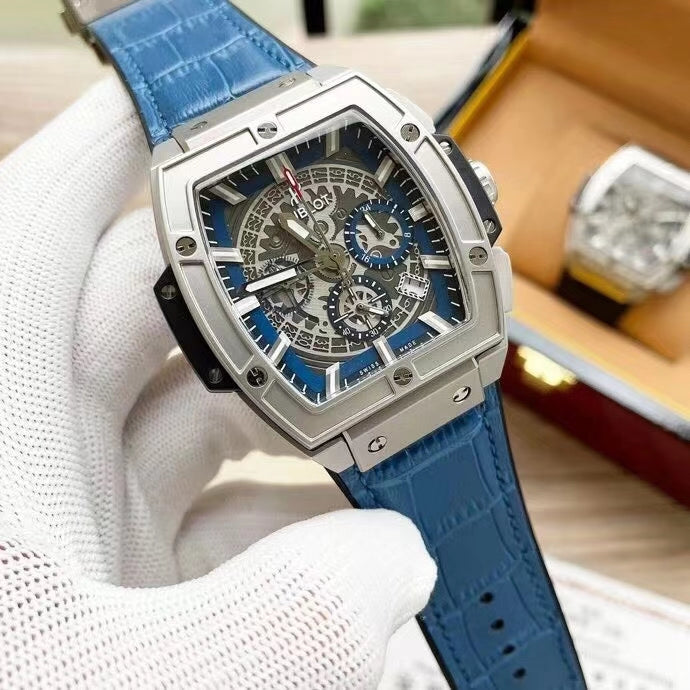Luxury Square Skeleton Automatic Chronograph Watch