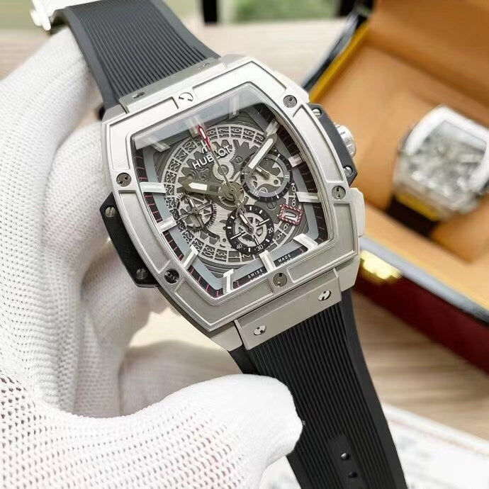 Luxury Square Skeleton Automatic Chronograph Watch